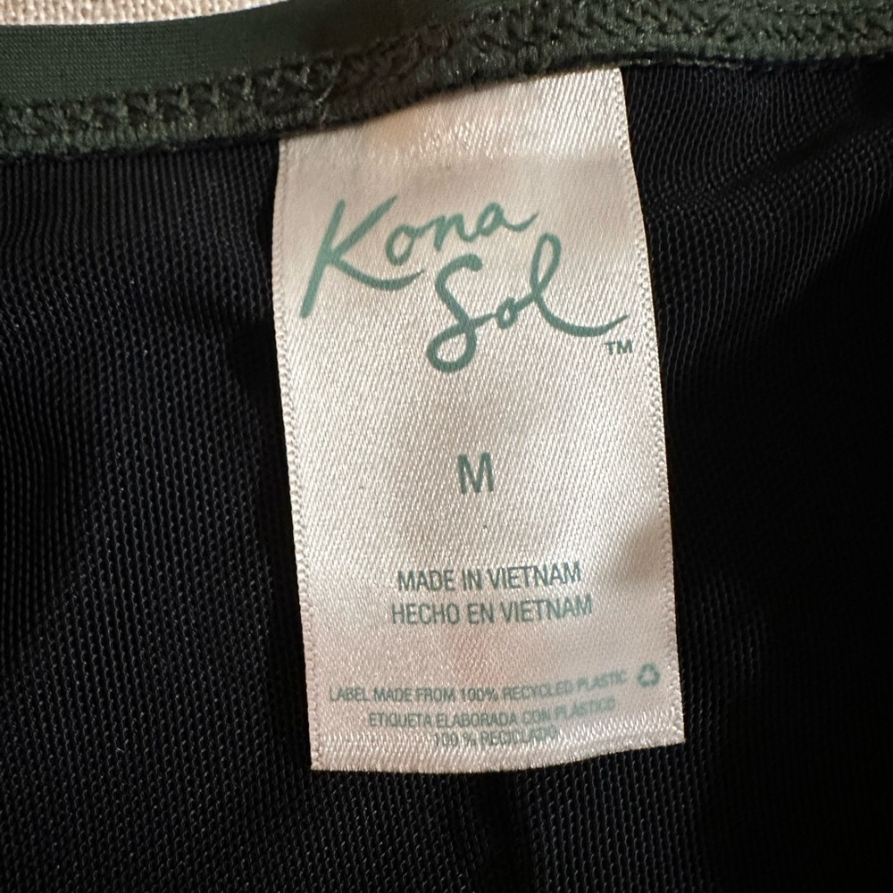 Kona Sol High-Waisted Bikini Bottom - Olive Green - Picture 3 of 6